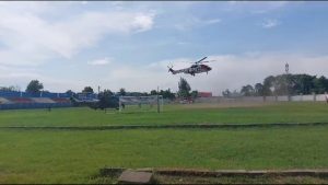 Helikopter Super Puma Jokowi Mendarat di Tegal