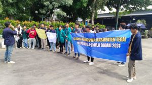 Aksi Damai Pemilu 2024, Puluhan Mahasiswa Serukan Stop Berita Hoax
