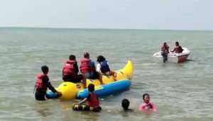 Purin  Kini Dilengkapi Banana Boat dan Donut Boat,  Baru Dibuka Langsung Diserbu Ratusan Pengunjung