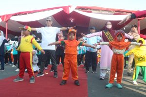 Anak-anak PAUD Senam Bersama Pj Wali Kota Tegal