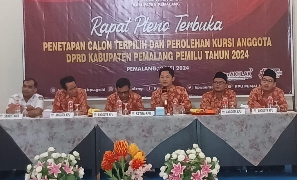 KPU Pemalang Tetapkan Calon Terpilih dan Perolehan Kursi