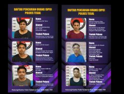Begini Tampang Enam Tahanan Kabur dari Sel Polres Tegal