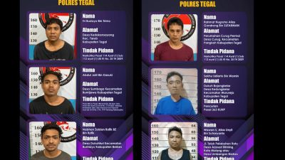 Begini Tampang Enam Tahanan Kabur dari Sel Polres Tegal