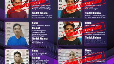 Polres Tegal Tangkap Empat Tahanan yang Kabur dari Sel