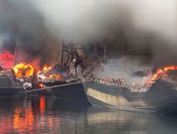 Sudah Dua Kali Kebakaran Kapal Ikan di Pelabuhan Tegal