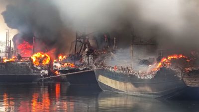 Sudah Dua Kali Kebakaran Kapal Ikan di Pelabuhan Tegal