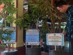 Ratusan Karangan Bunga Kertas dan Tanaman Hidup Berjejer di Empat Penjuru Pendapa Amangkurat, Ucapan Selamat Untuk Bupati dan Wakil Bupati Tegal