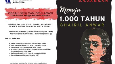 Dewan Kesenian Kota Tegal Usulkan Chairil Anwar sebagai Pahlawan Nasional