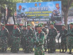 Yonif 407/PK Ikuti Upacara HUT ke-80 TNI se-Jajaran Garnisun Tegal