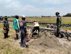 Satgas TMMD Kodim Pemalang Bangun Talud di Desa Sukorejo