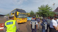 Satlantas dan Dishub Inspeksi Bus di Terminal Dukuhsalam